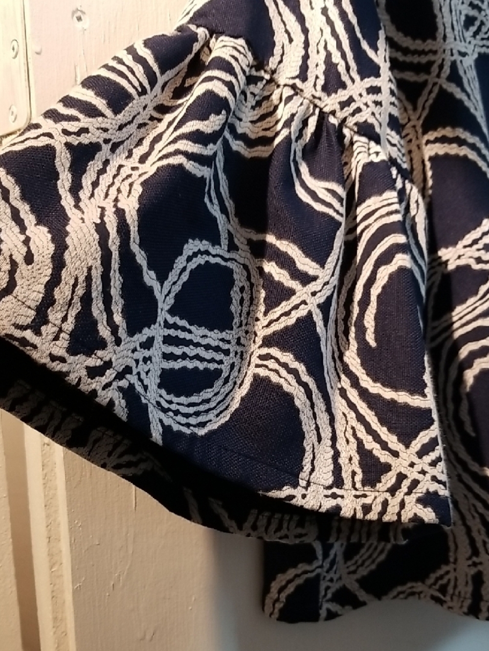 Joseph Ribkoff Navy & White Rope-Print Zip Jacket - Picture 3 of 6